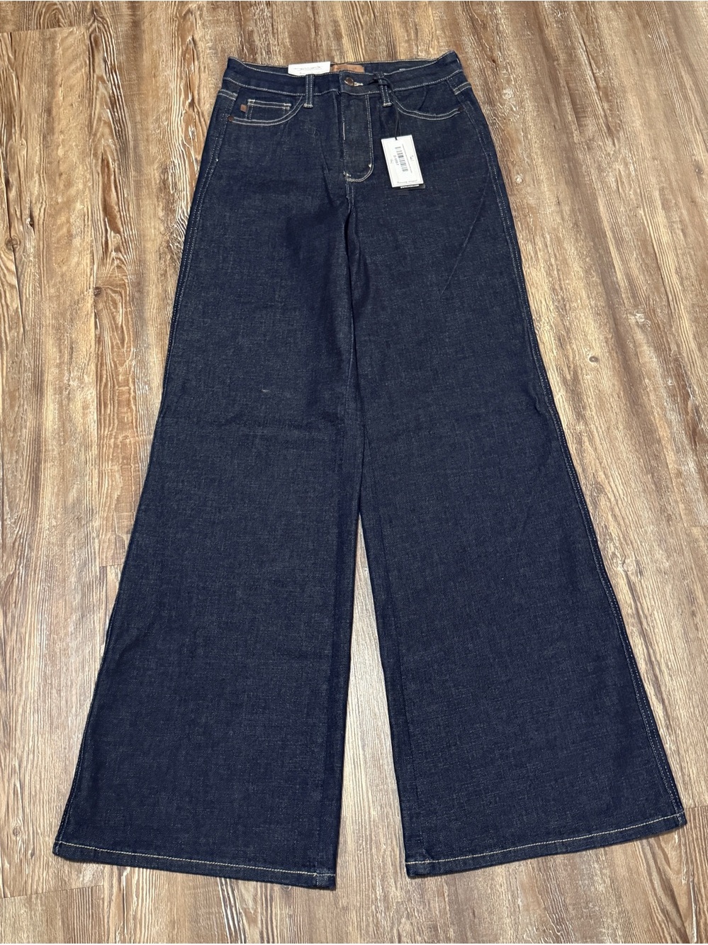 Judy Blue Retro Wide Leg Jeans Women's 7/28 High Rise Selvedge Style Denim NWT